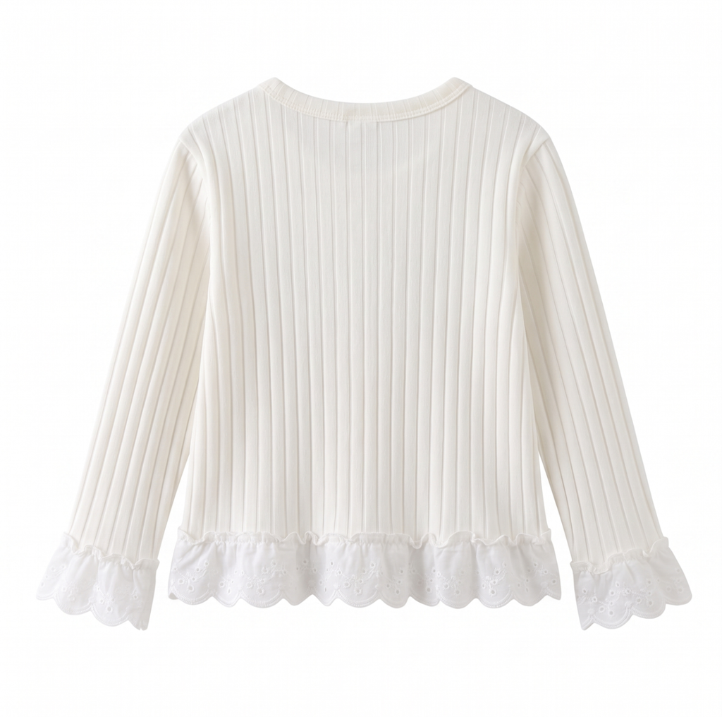 Sweet Pastel Ribbed Cardigan - Back