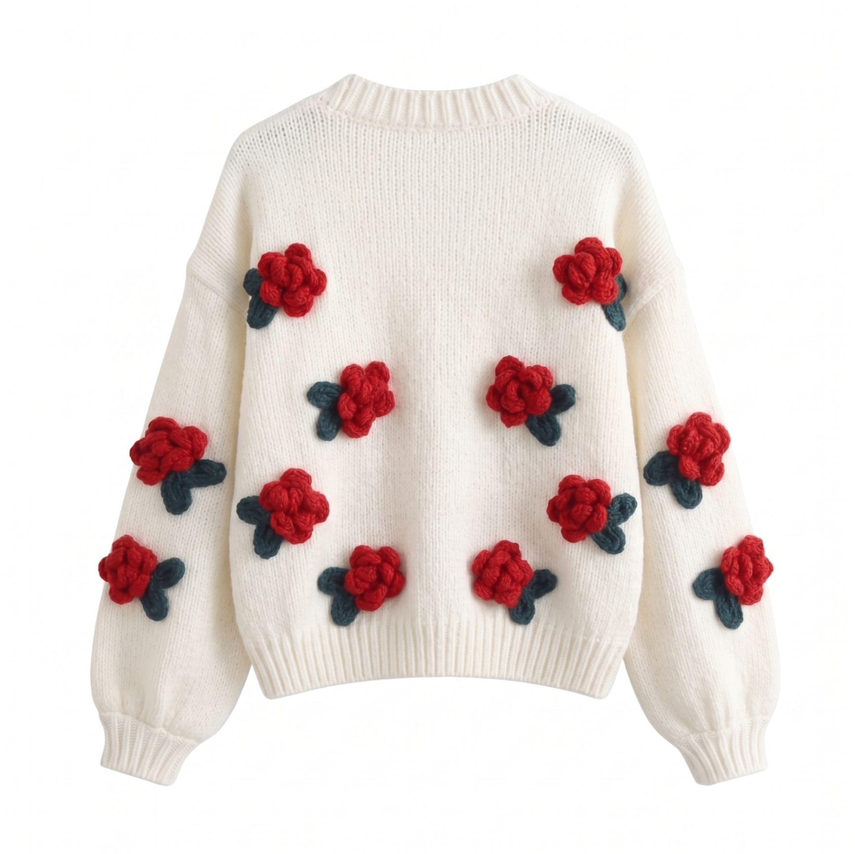 Rosette Bloom Knit Cardigan back