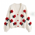 Rosette Bloom Knit Cardigan front