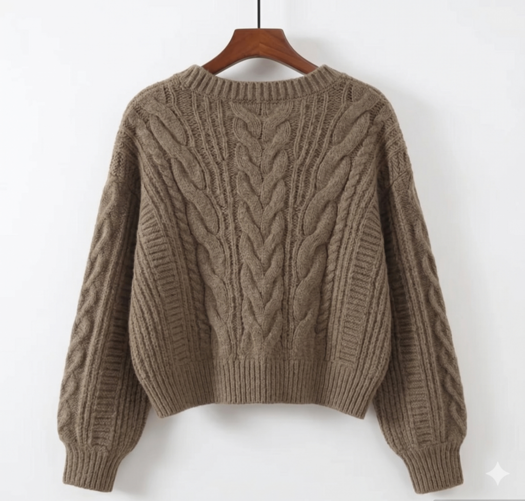 Willow Cable Knit Cropped Cardigan - Back