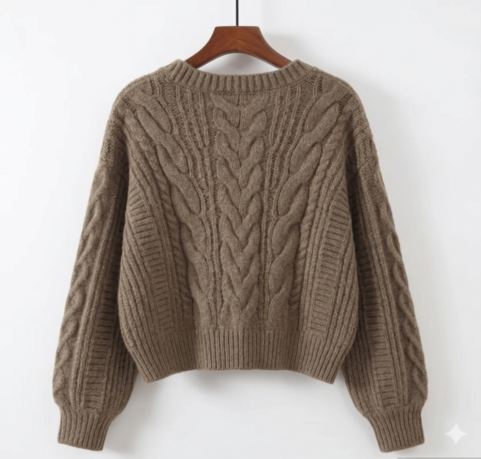 Willow Cable Knit Cropped Cardigan - Back