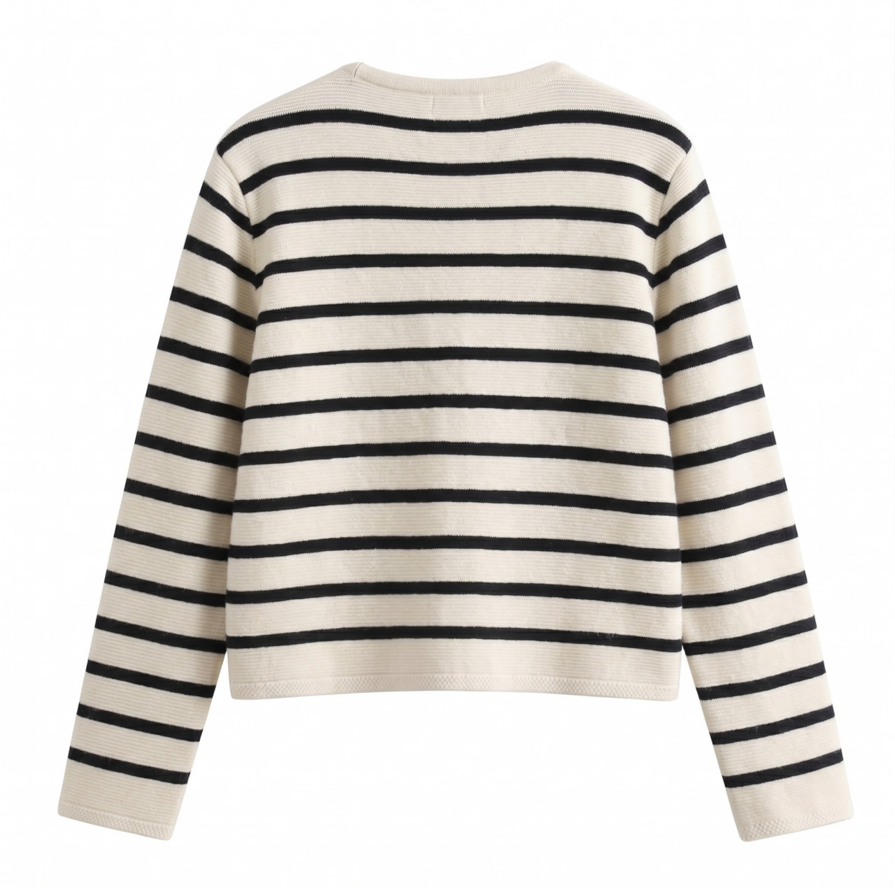Marina Stripe Knit Cardigan - Black Back